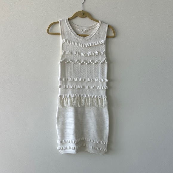 Endless Rose White Textured Mini Dress - Picture 4 of 5